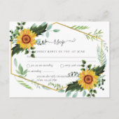Land Rustic Sunflower Greenery Wedding Budget Briefkaart (Voorkant)