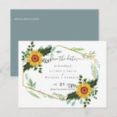 Land Rustic Sunflower Greenery Wedding Budget Briefkaart (Voorkant / Achterkant)