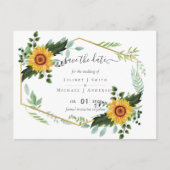 Land Rustic Sunflower Greenery Wedding Budget Briefkaart (Voorkant)