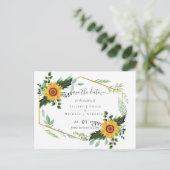 Land Rustic Sunflower Greenery Wedding Budget Briefkaart (Staand voorkant)