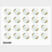 Land Rustic Sunflower Greenery Wedding Budget Ronde Sticker (Vel)