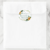 Land Rustic Sunflower Greenery Wedding Budget Ronde Sticker (Tas)