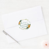 Land Rustic Sunflower Greenery Wedding Budget Ronde Sticker (Envelop)