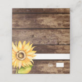 Land Rustic Sunflower Wedding Plaatskaartje (Buitenkant ongevouwen)