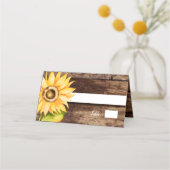 Land Rustic Sunflower Wedding Plaatskaartje (Voorkant)