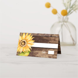 Land Rustic Sunflower Wedding Plaatskaartje