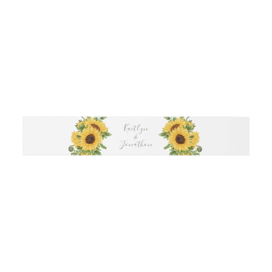 Land Rustic Sunflower Wedding Uitnodigingen Wikkel (Vlak)
