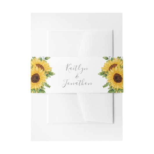 Land Rustic Sunflower Wedding Uitnodigingen Wikkel (Voorkant Voorbeeld)