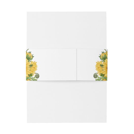 Land Rustic Sunflower Wedding Uitnodigingen Wikkel (Achterkant Voorbeeld)