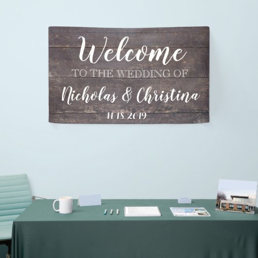 Land Rustic Welcome Wedding Banner Wood (Beurs)