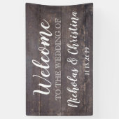 Land Rustic Welcome Wedding Banner Wood (Verticaal)