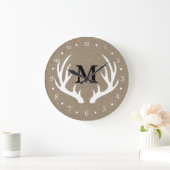 Land Rustic White Deer Antlers Grote Klok (Huis)
