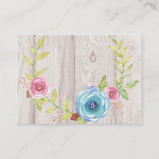 Land Rustic Whitewash Wood String Light Wedding Visitekaartje (Achterkant)