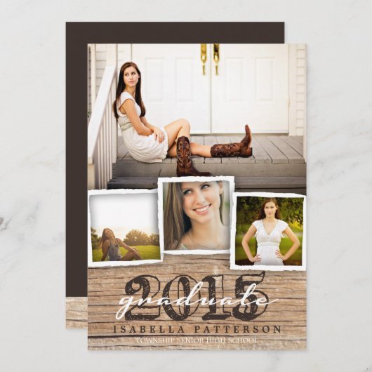 Land Rustic Wood Afstuderen 2015 Kaart (Voorkant / Achterkant)