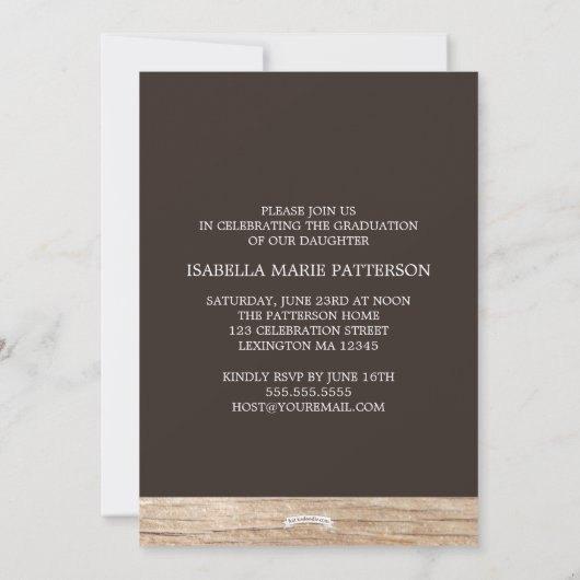 Land Rustic Wood Afstuderen 2016 Uitnodiging (Achterkant)