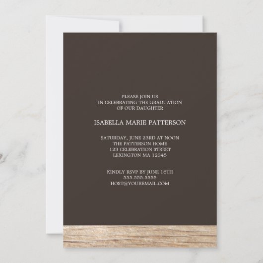 Land Rustic Wood Afstuderen 2017 Uitnodiging (Achterkant)