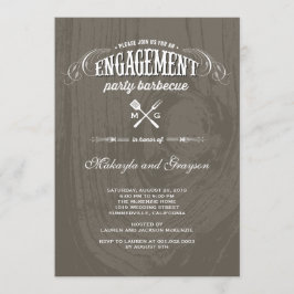  Land Rustic Wood BBQ Engagement Party Kaart