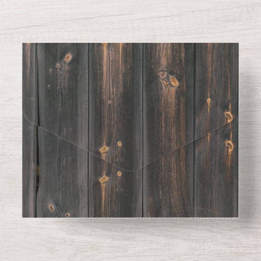 Land Rustic Wood Eerste Kerstmis Nieuwe Thuisse Ka All In One Uitnodiging (Achterkant)