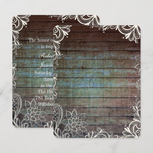 Land Rustiek Blauwe Schuur Hout kant Kaart (Voorkant / Achterkant)