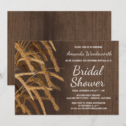 Land Rustiek Hooi Bruids Douche Uitnodigingen (Voorkant / Achterkant)