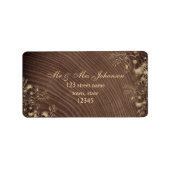 Land Rustiek Hout Bruiloft Retouradres Etiket (Voorkant)