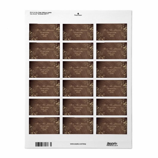Land Rustiek Hout Bruiloft Retouradres Etiket (Full Sheet)