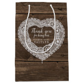 Land rustiek hout en kant bruiloft gunst tas medium cadeauzakje (Voorkant)