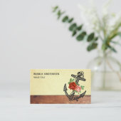  Land Rustiek Hout Nautische Bloemenanker Visitekaartje (Staand voorkant)