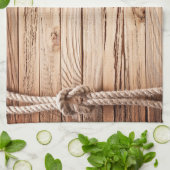 Land Rustiek Hout Touw Nautische Keuken Schotel Ha Theedoek (Gevouwen)