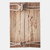 Land Rustiek Hout Touw Nautische Keuken Schotel Ha Theedoek (Verticaal)