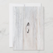 Land rustiek wit hout bloemenachtertuin bruiloft kaart (Achterkant)