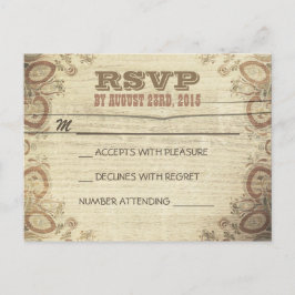 Land rustieke bruiloft RSVP briefkaarten