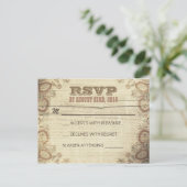 Land rustieke bruiloft RSVP briefkaarten (Staand voorkant)