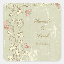 land rustieke crème bruiloft stickers