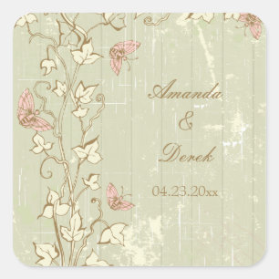 land rustieke crème bruiloft stickers
