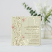  land rustieke crème bruiloft uitnodiging (Staand voorkant)