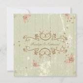  land rustieke crème bruiloft uitnodiging (Achterkant)
