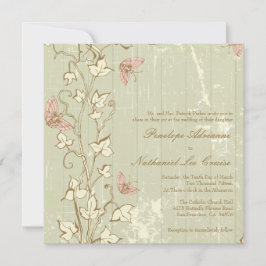 land rustieke crème bruiloft uitnodiging