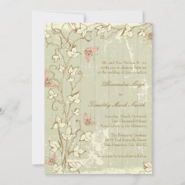 land rustieke crème bruiloft uitnodiging