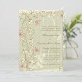  land rustieke crème bruiloft uitnodiging (Staand voorkant)