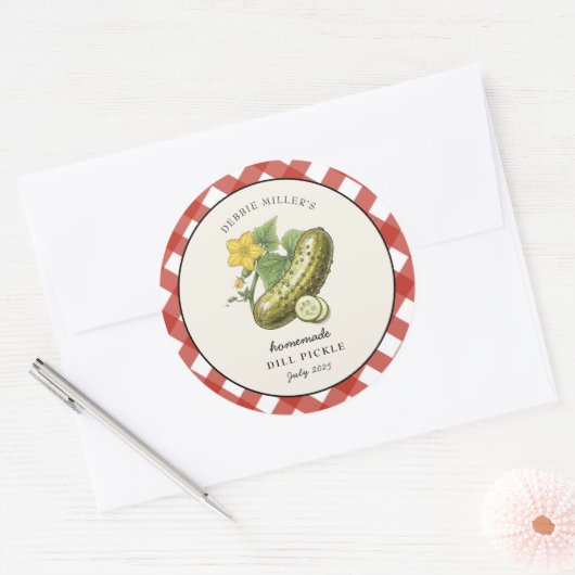 Land rustieke Dill augurk Inblikken pot label (Envelop)