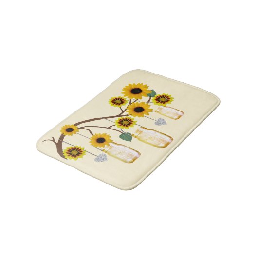 Land Rustieke Gele Mason Jars Bath Mat (Gekanteld)