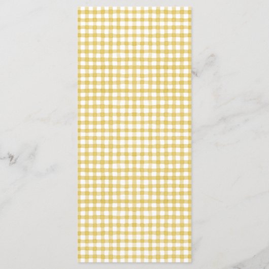 Land Rustieke Gele Zonnebloem Waterverf Bruiloft Menu (Achterkant)