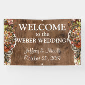 Land Rustieke Herfst Herfst Custom Wedding Banner (Horizontaal)