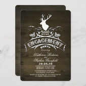 Land rustieke herten betrokkenheid partij uitnodig kaart (Voorkant / Achterkant)