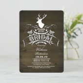 Land rustieke herten bruids douche uitnodigingen (Staand voorkant)