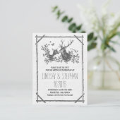 Land rustieke herten sparen de datum briefkaarten (Staand voorkant)