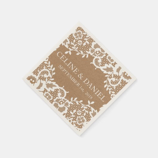 Land Rustieke Kant Bruiloft Servetten (Hoek)