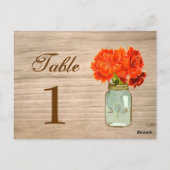 Land Rustieke Mason Jar Bloemen Tafelnummer (Achterkant)