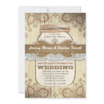 Land rustieke Mason Jar bruiloft uitnodigingen